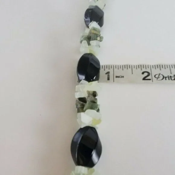 Ross-Simons Sterling Silver Chunky Bead Choker Necklace Jade Green Lace Agate - Picture 9 of 13